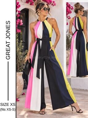 MSRP: $340 | ✨ Great Jones Colorblock Wide Leg Jumpsuit – XS Fits Up to Small ✨